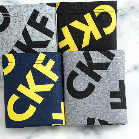 Silk-Waist Free Print Mid-Waist Boxer Briefs- 4 Pack